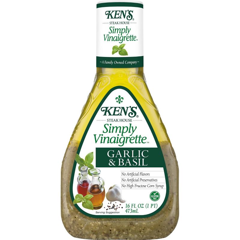 Kens Vinaigrette Garlic & Basil - 16fl oz