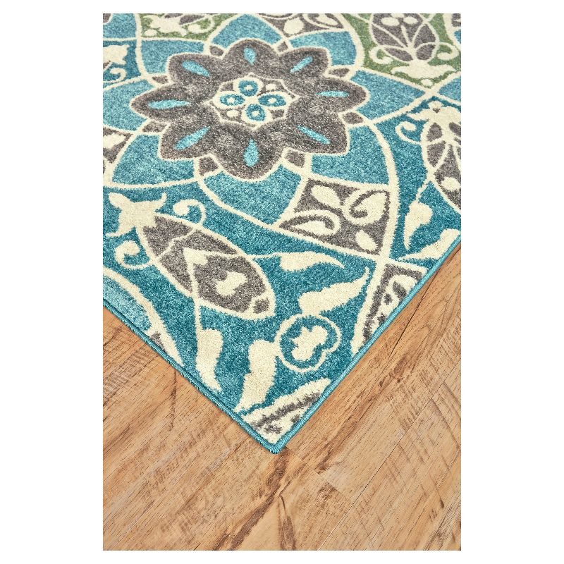 8'X11' Medallion Woven Area Rugs Aqua - Weave & Wander