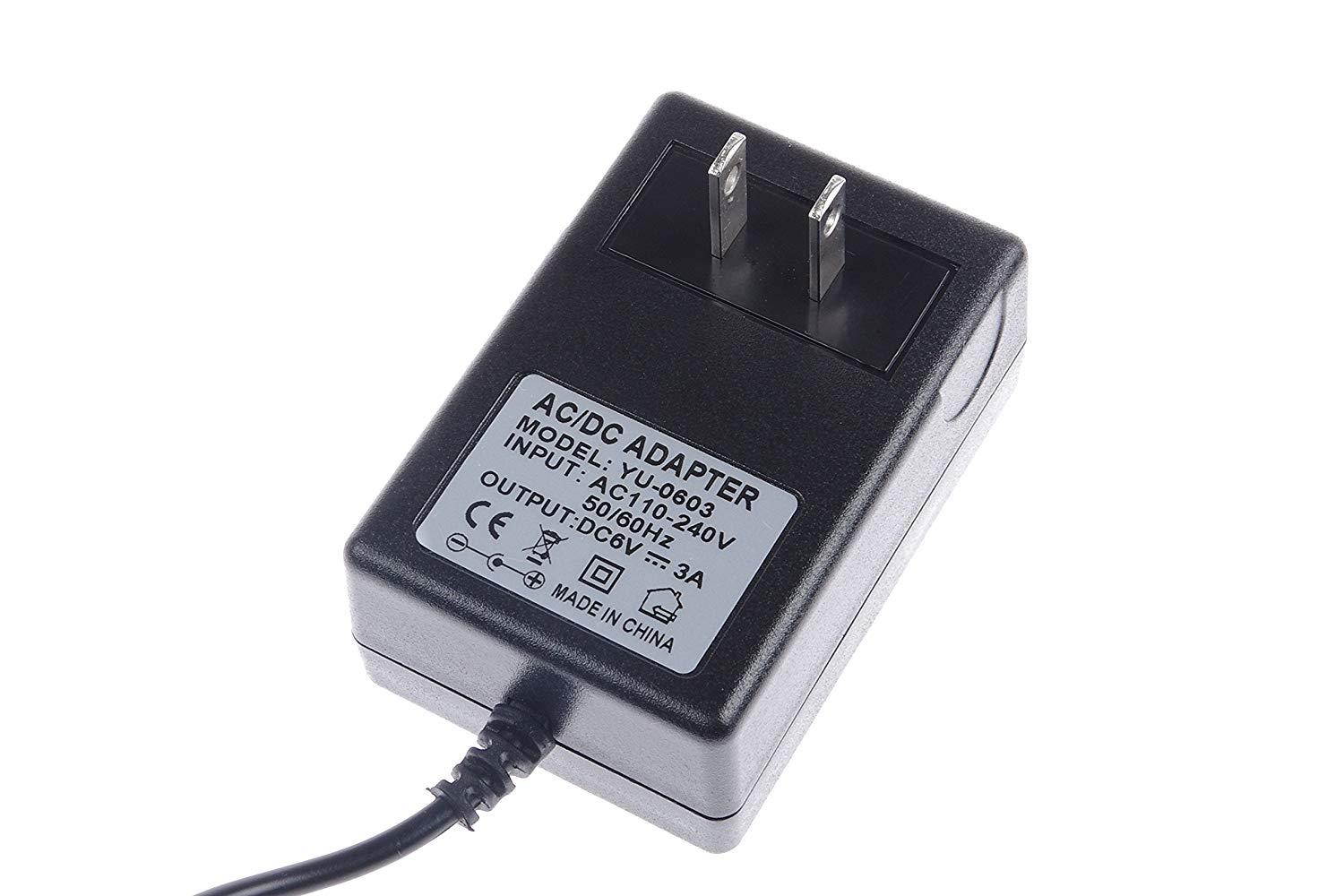 KNACRO DC 6V 3A Adapter AC 100-240V Input DC 6V 3A Output 1M (3.28ft) Length 5.5 x 2.5mm for Security Equipment, LCD Monitors, LED Lamps, Communications Equipment, Digital Products