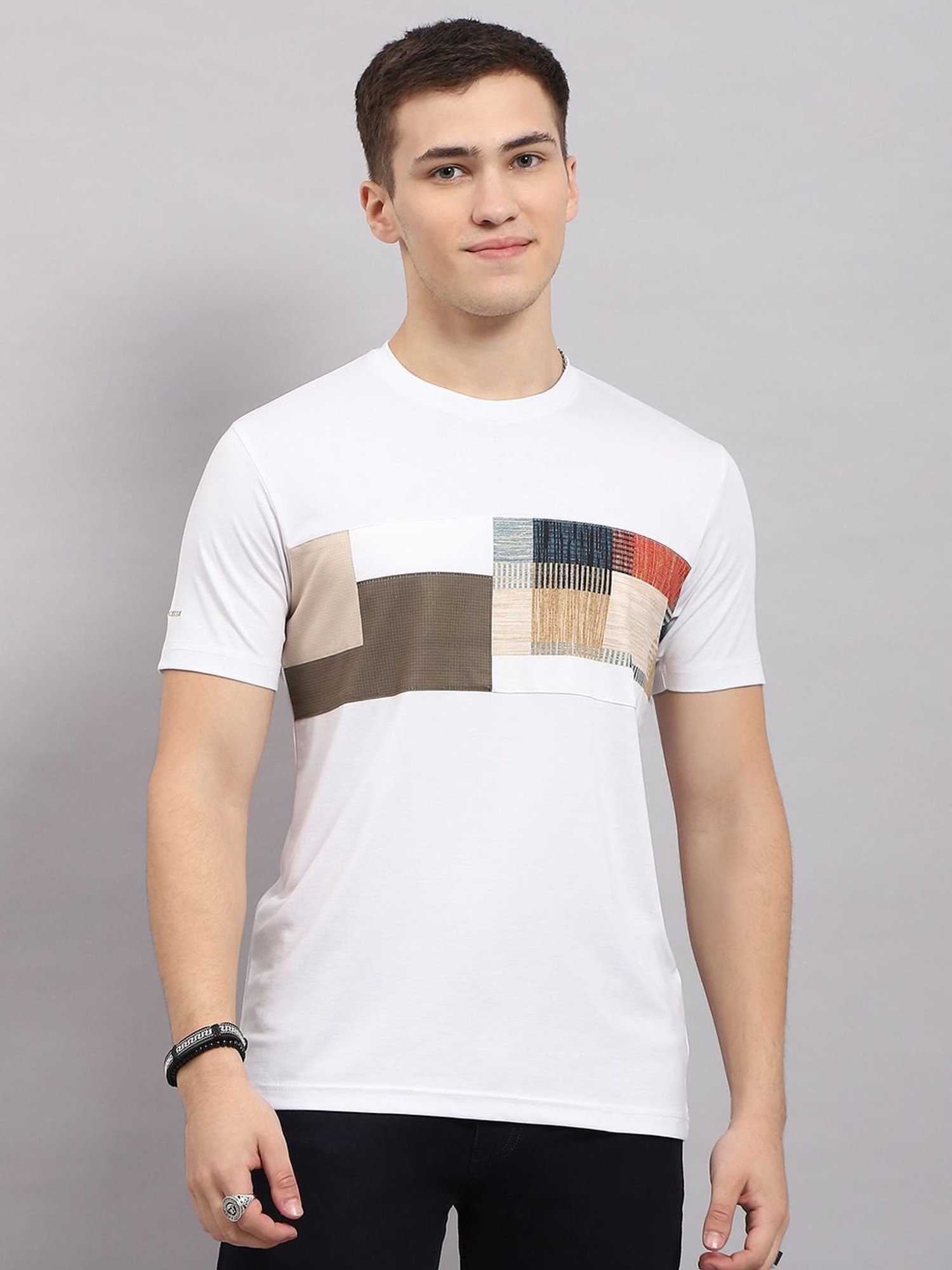 Monte Carlo White Regular Fit Printed T-Shirt
