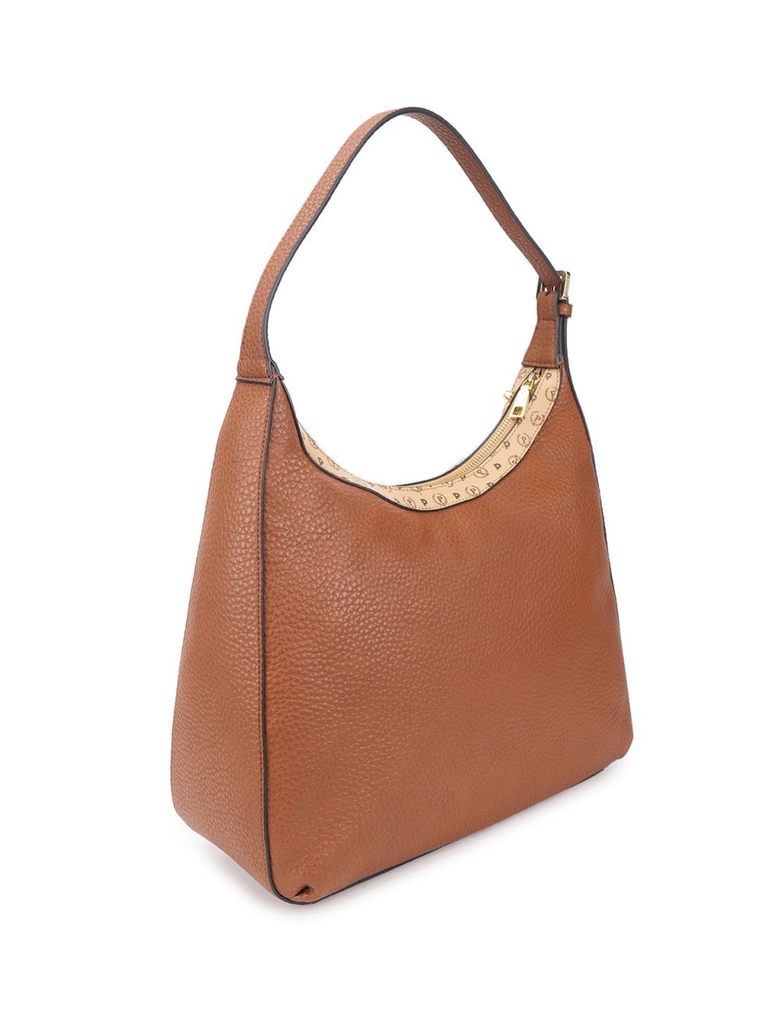 Pollini Brown Printed Large Hobo Bag