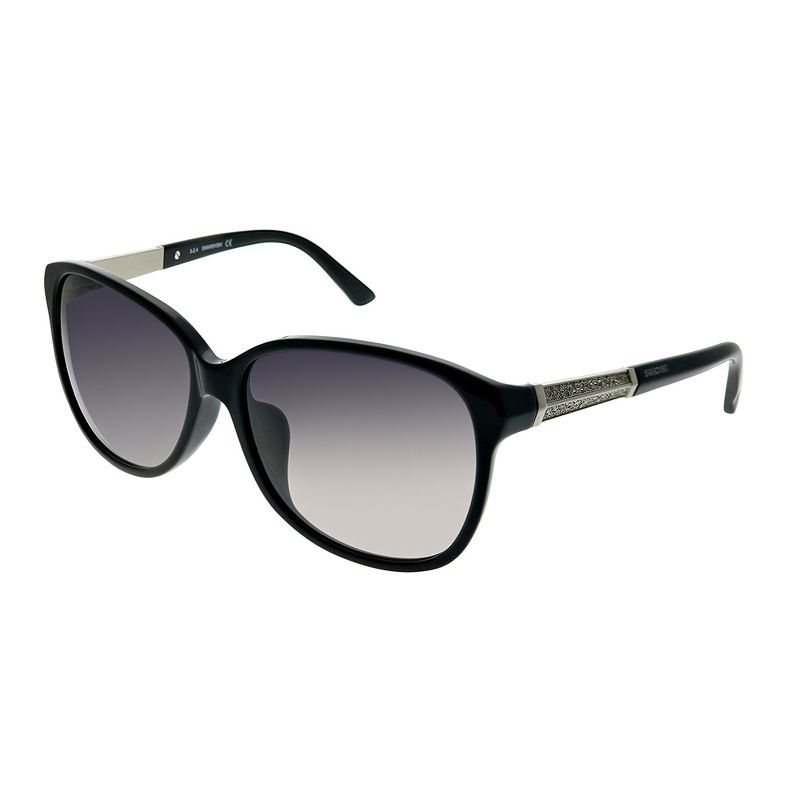 Swarovski Evelina SK0083 01B Womens Rectangle Sunglasses Shiny Black 60mm