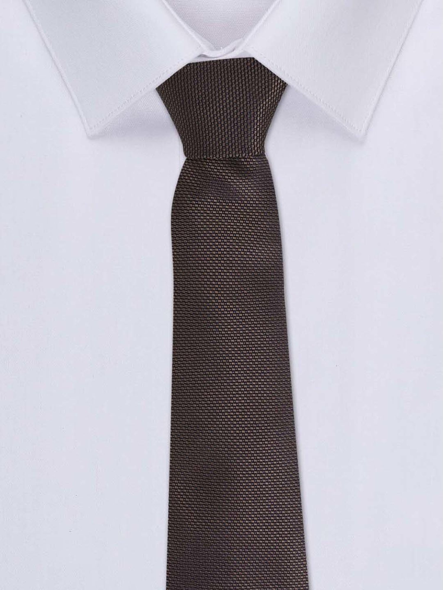 Van Heusen Brown Embroidered Tie