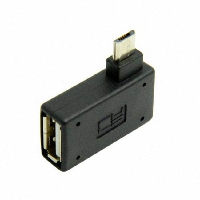 Jimier 90 Degree Right Angled Micro USB 2.0 OTG Host Adapter with USB U2-241-RI