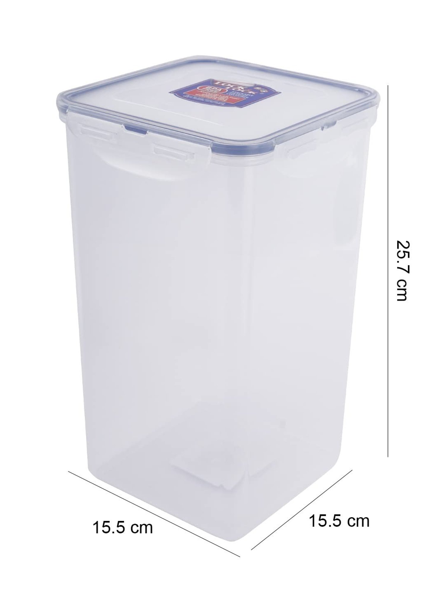 Lock & Lock Transparent Plastic Tall & Square Food Container
