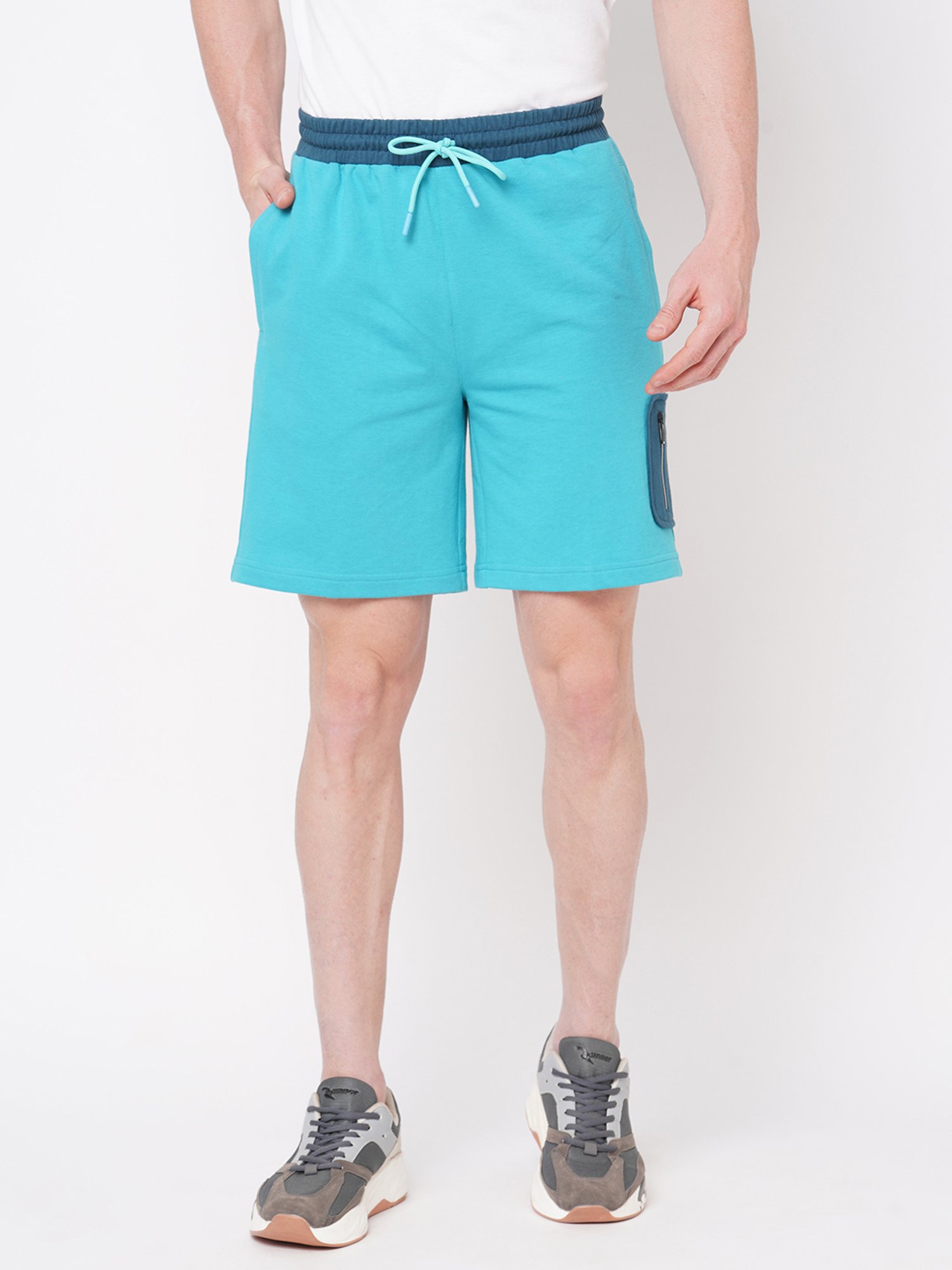 Fitz Blue Slim Fit Sports Shorts