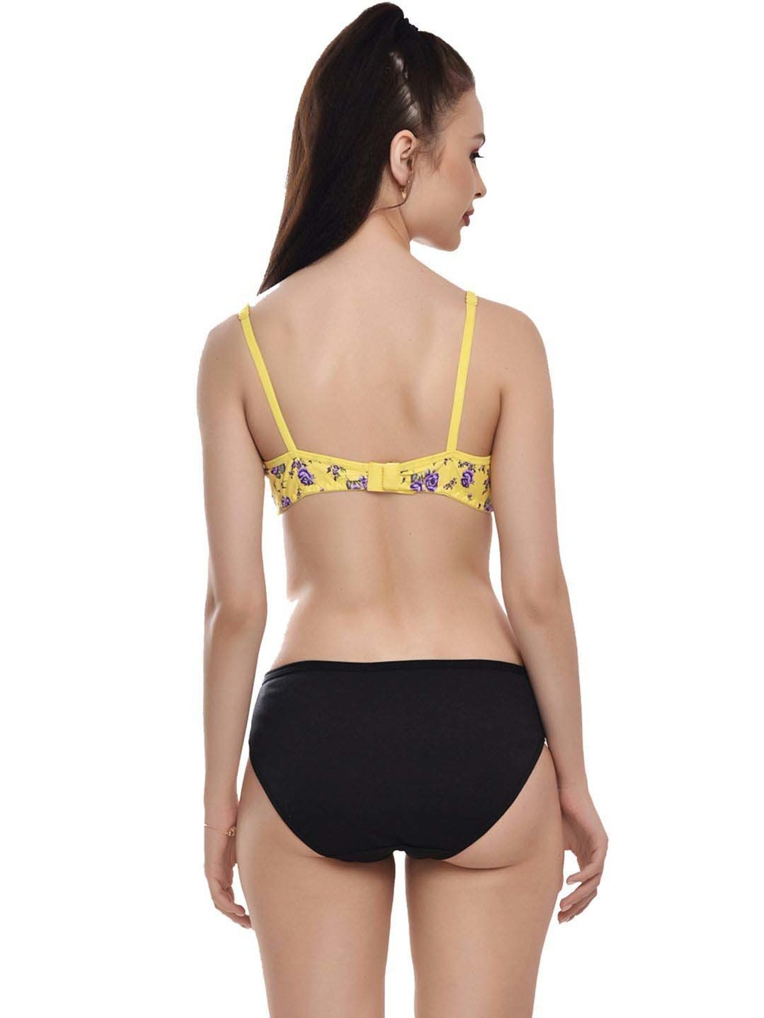 mod & shy Pink Self Pattern Lingerie Set