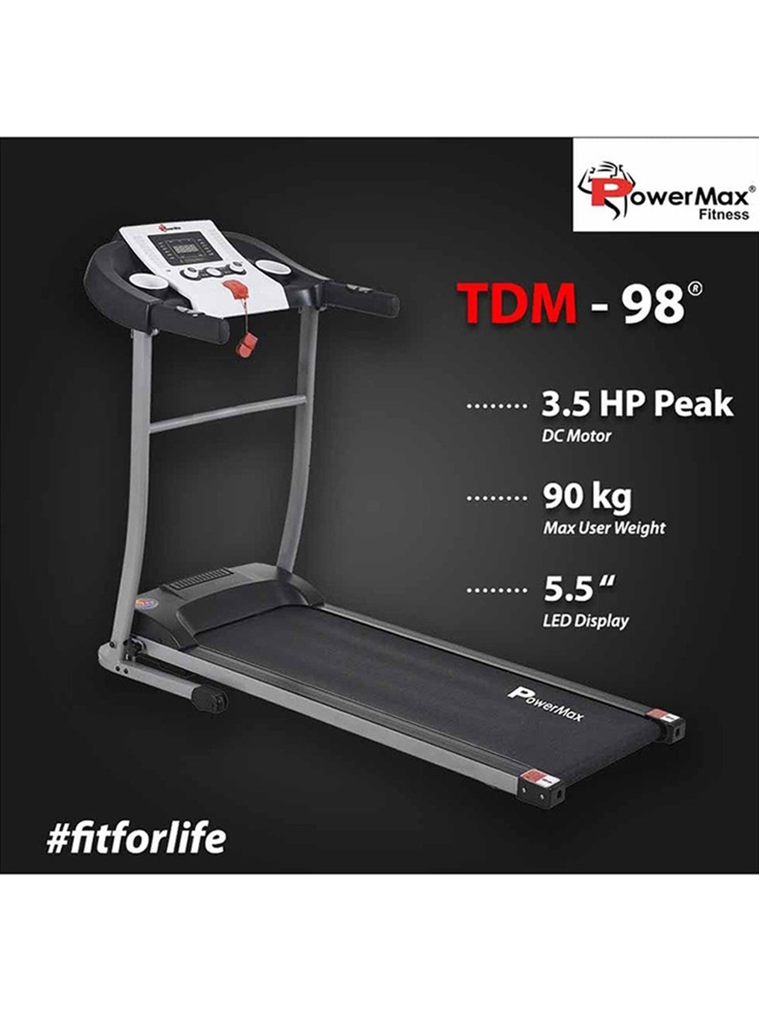 PowerMax Fitness TDM-98 3.5HP Treadmill (Black)