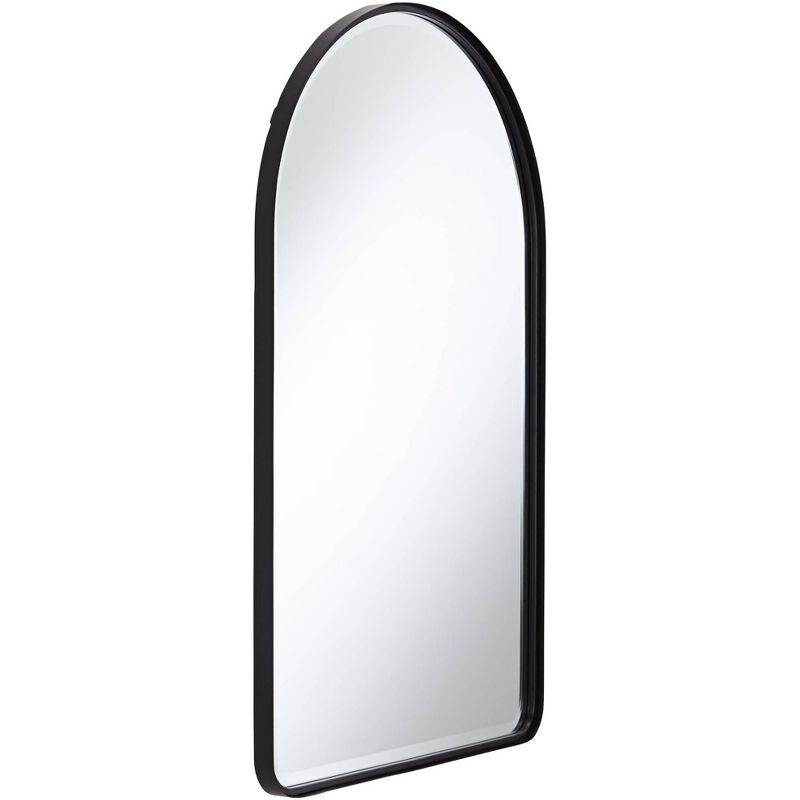 Uttermost Clara Matte Black 24" x 39" Arch Top Mirror