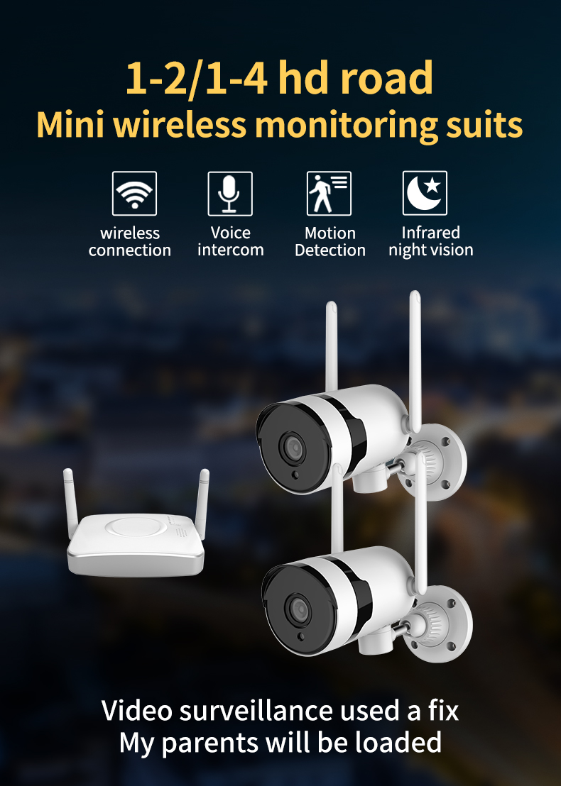 3MP Video Surveillance Kit Audio Camera Wireless NVR Kit Security Camera System Outdoor Waterproof Security Camera