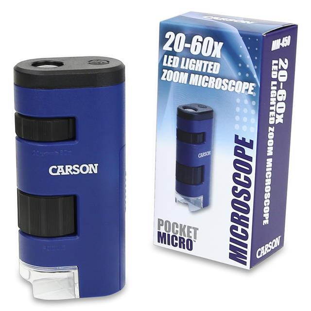 Carson MM-450 PocketMicro - Lightweight, Portable 20-60x Power Pocket Microscope