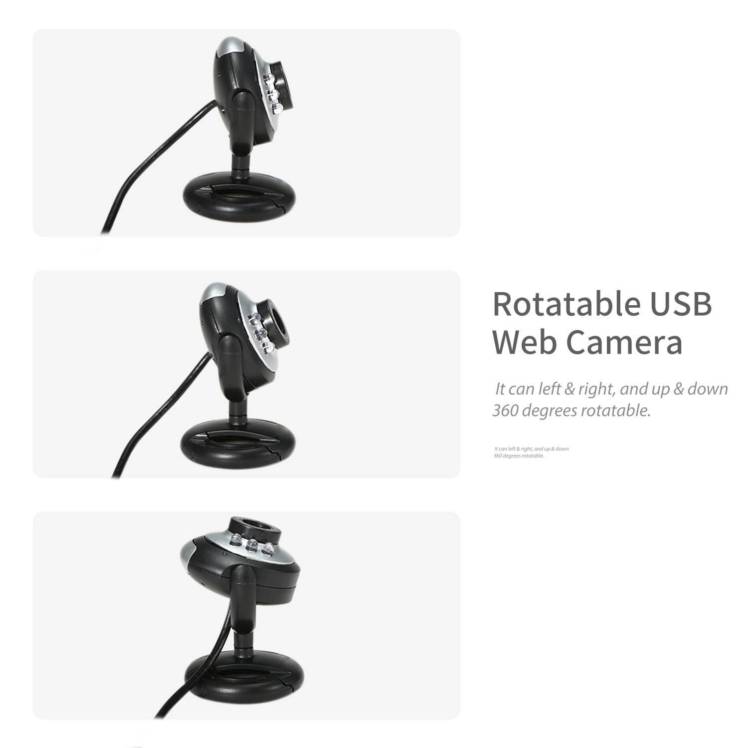 640P Webcam Live Streaming Webcam with Microphone 360 Degree Rotatable USB Web Camera for PC Laptop Desktop Webcam for Video Conference Meeting Gaming Desktop Office
