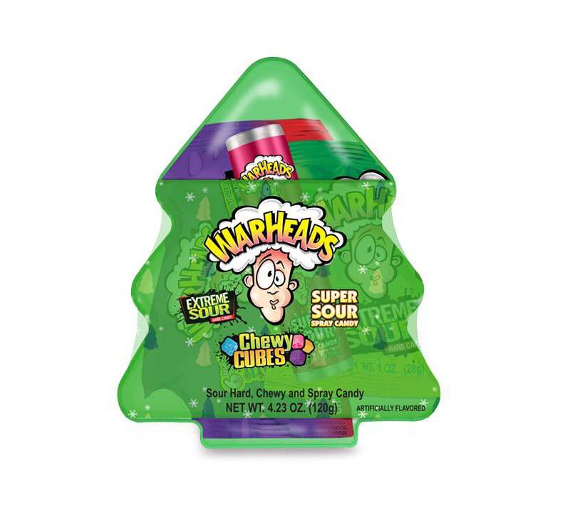 Warheads Holiday Sour Scrambler Chewy Candy Tree - 4.23oz