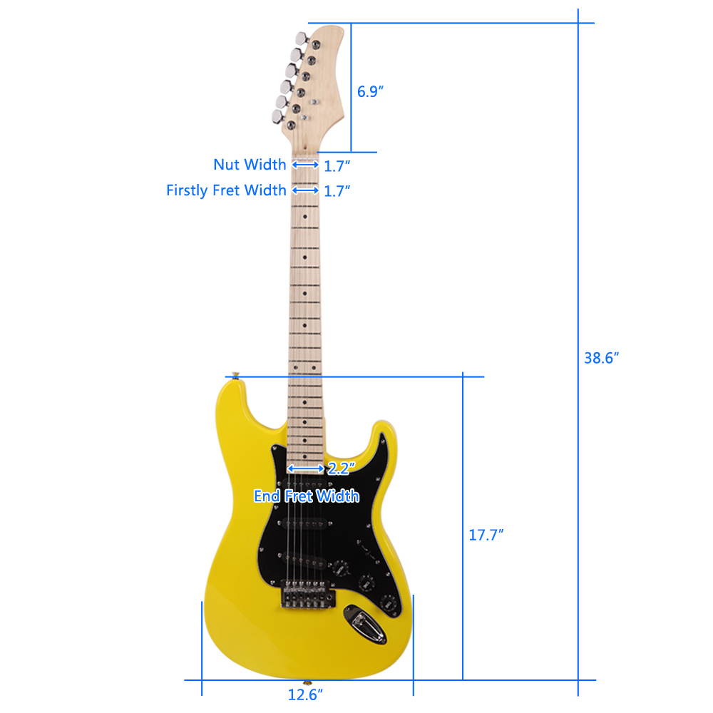 Stylish Electric Guitar, with Guitar Amplifier,Guitar Bag,Strap,Power Wire,Spanner Tool,Plectrum,Tremolo Bar