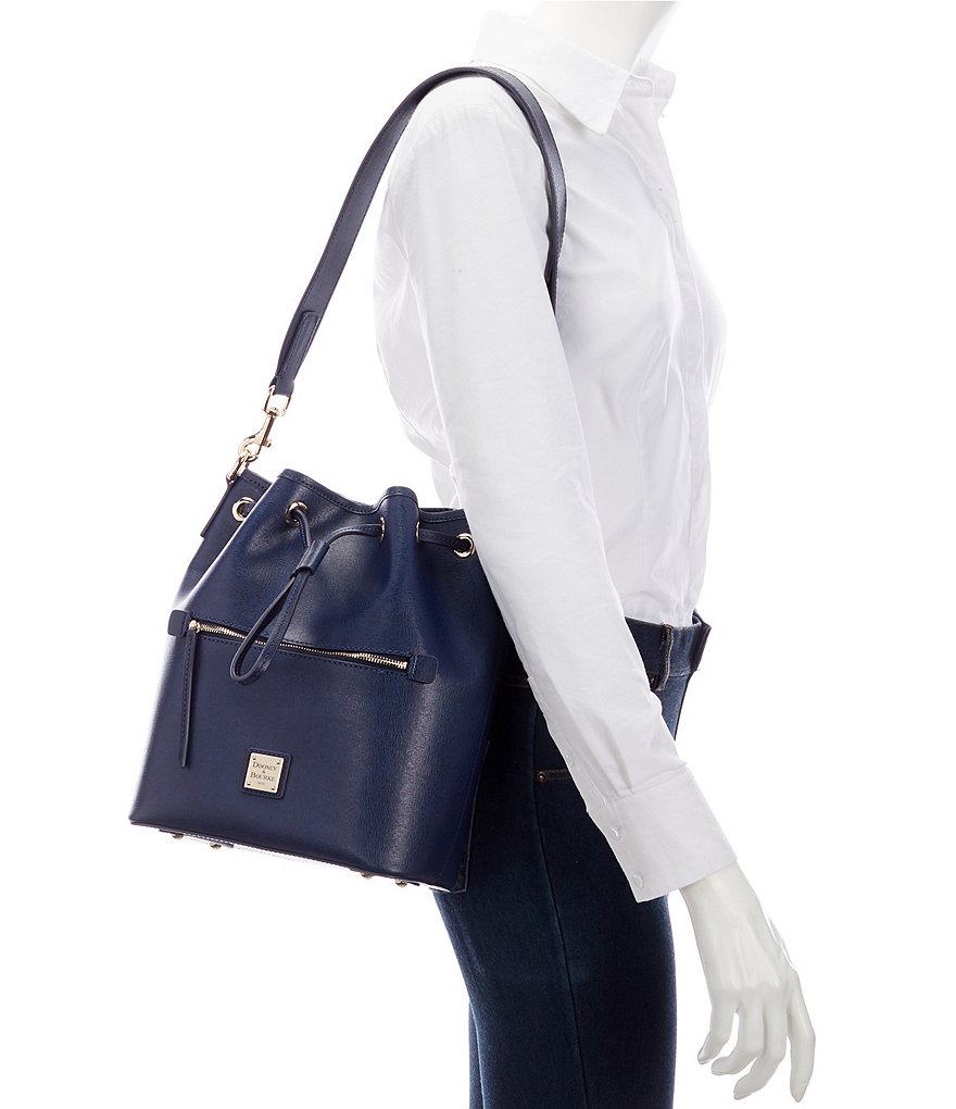 Dooney & Bourke Saffiano Collection Drawstring Bucket Bag