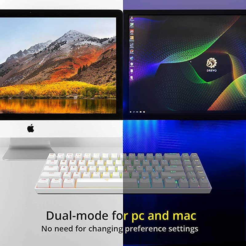 Calibur V2 TE Cherry MX Red RGB 60 Wired Mechanical Gaming Keyboard Work for PCMac 71Key Small Compact US Layout Black