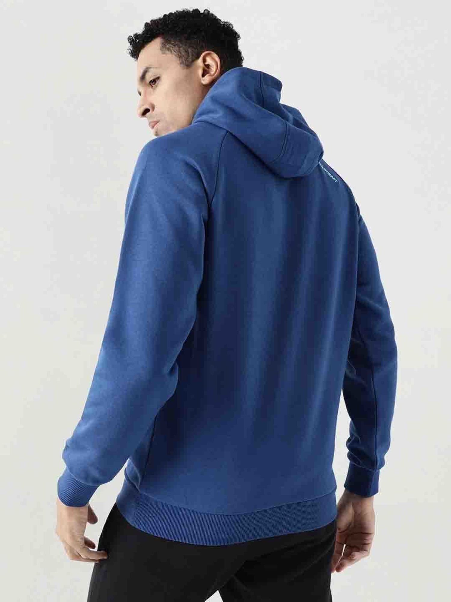 Wildcraft Blue Regular Fit Printed Hooded Sweatshirt