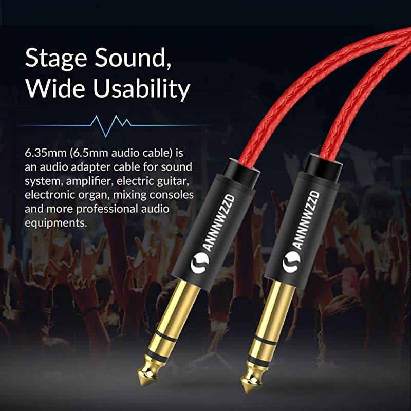 635mm 14 TRS to 635mm 14 TRS Stereo Audio Cable Male to Male 10ft 3M