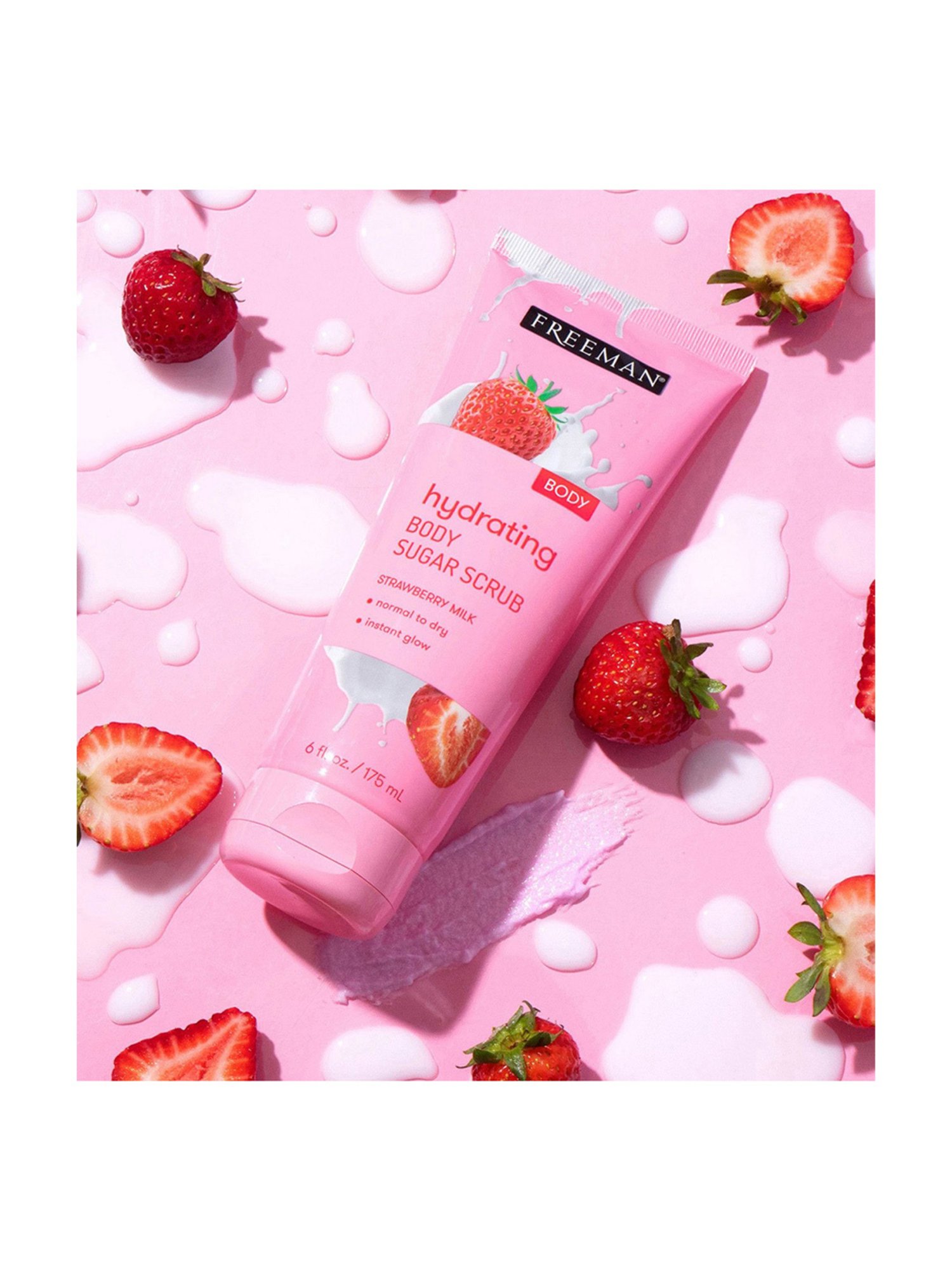 FREEMAN Strawberry Milk Hydrating Body Sugar Scrub - 175 ml