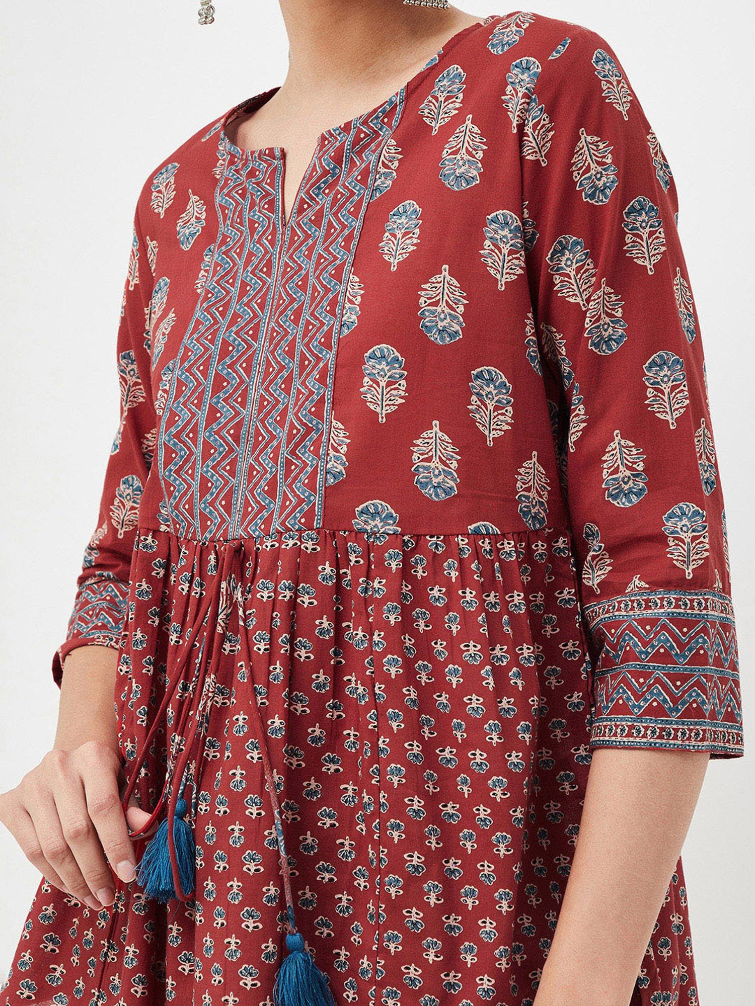 Melange by Lifestyle Red Floral Print Tunic