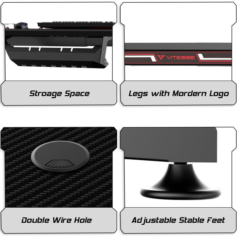 RESPAWN 3000 Gaming Computer Desk - Ergonomic Height Adjustable Gaming Desk, in Blue (RSP-3000-BLU)