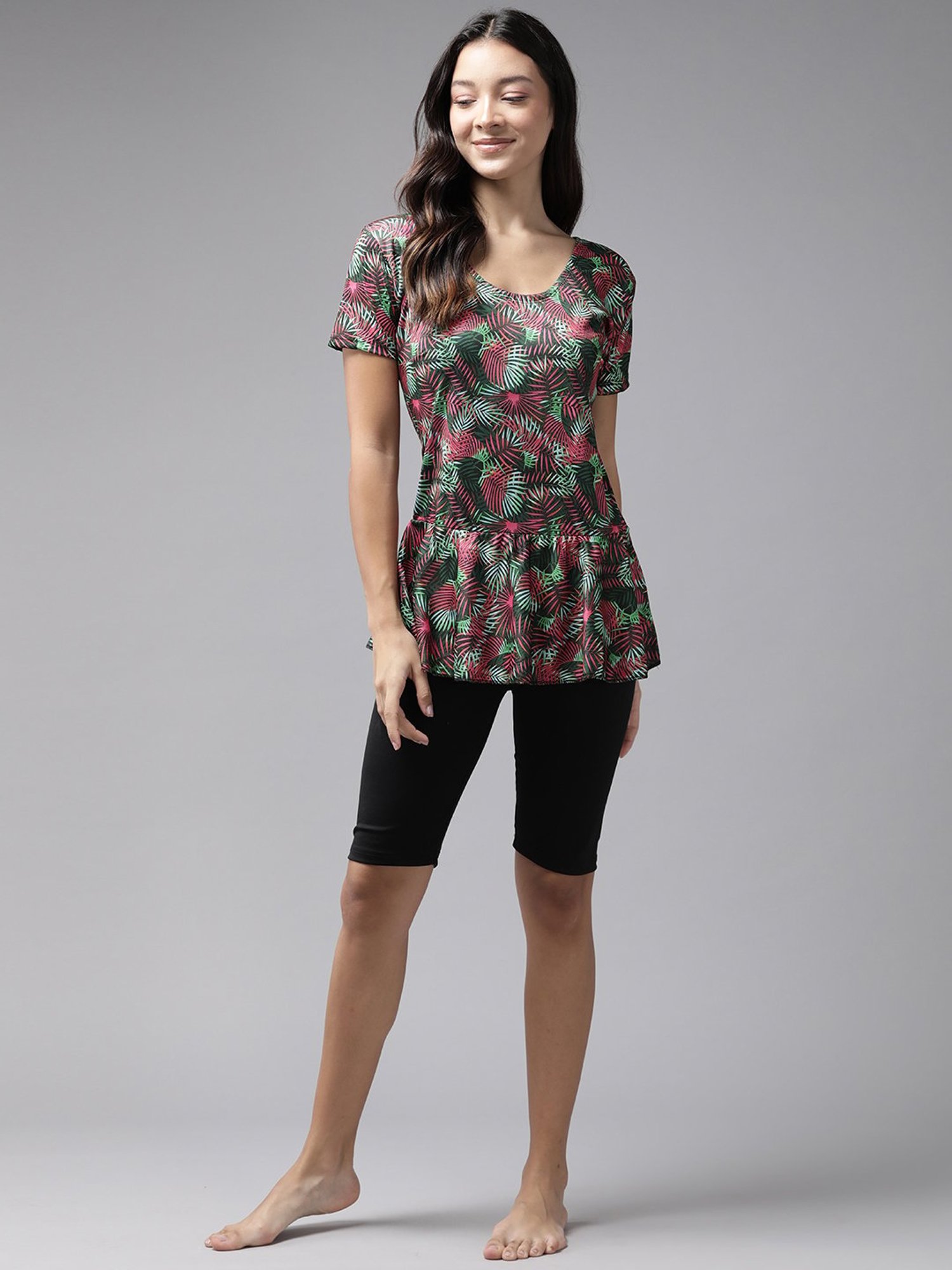 Aarika Multicolored Floral Print Swim Suit