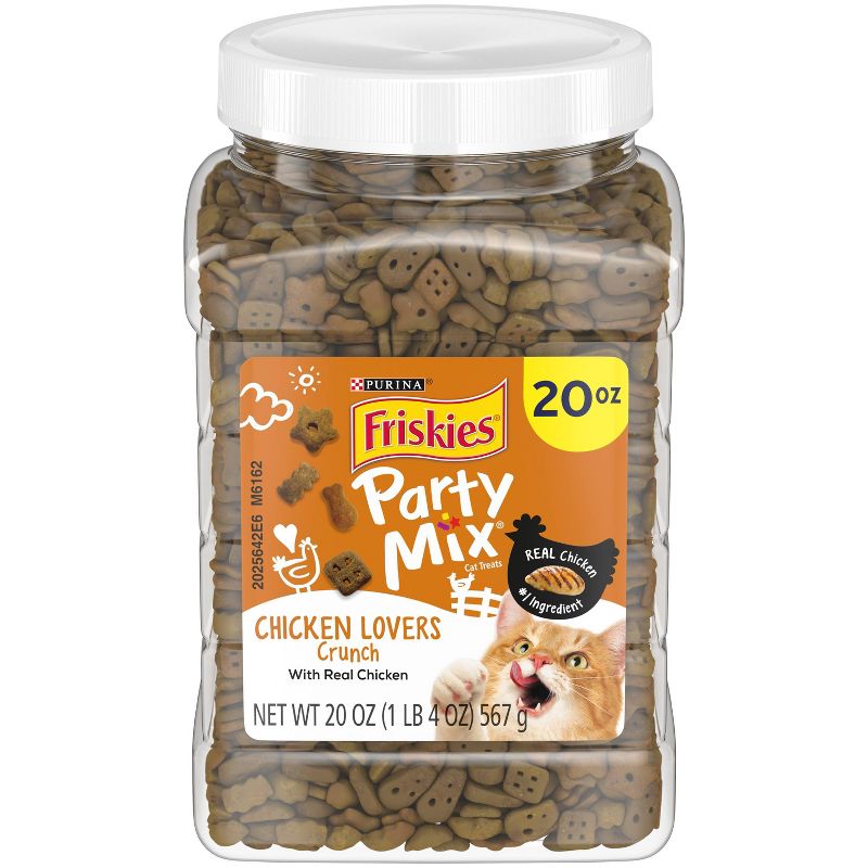 Purina Friskies Party Mix Chicken Lovers Crunch Crunchy Cat Treats - 20oz