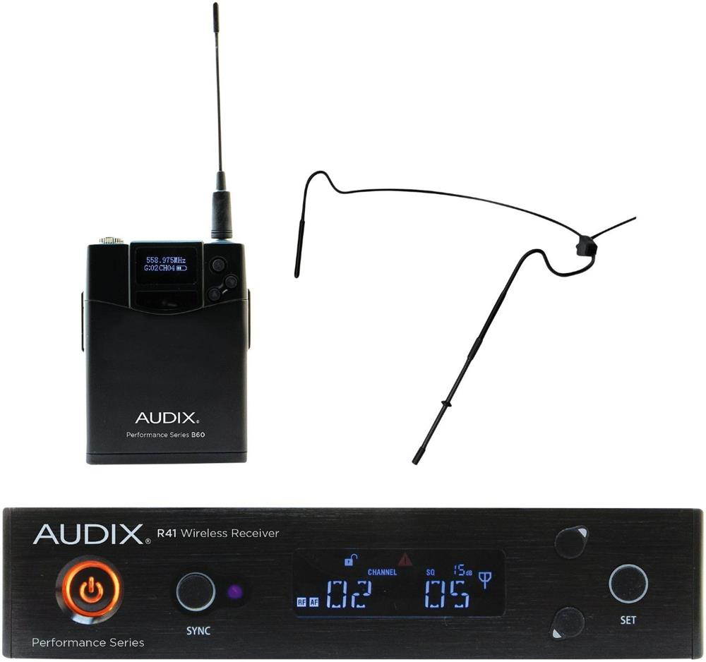 Audix AP41HT5 Headset Wireless system w/ HT5 Omni Condenser mic - Black 518-554 MHz Black