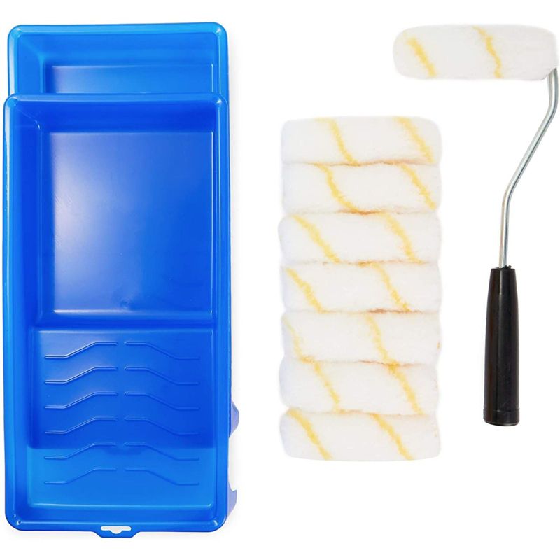 Okuna Outpost 11 Pieces Small Paint Roller and Tray Kit, Home Improvement Supplies, Arts and Crafts