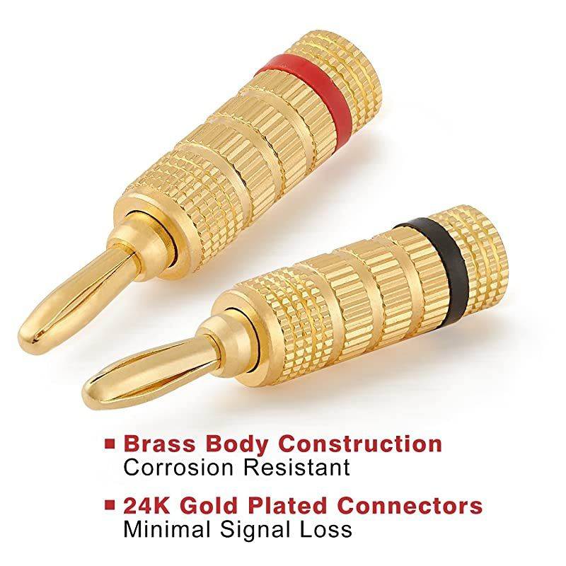 WG3333 24k Gold Plated Speaker Banana PlugsClosed Screw Type 6 Pairs 12 PLUGS