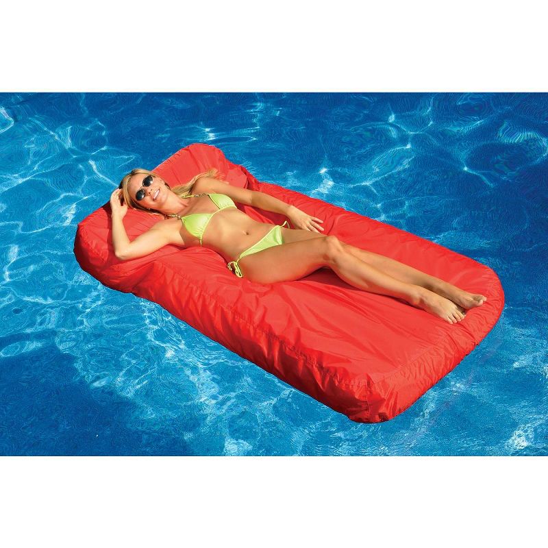 Swimline 72" SunSoft Inflatable 1-Person Swimming Pool 225 Mattress Lounger Float - Red