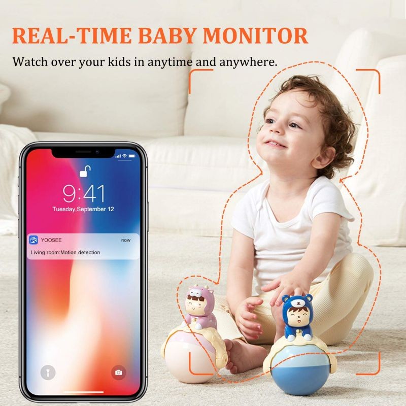 Wireless Security Camera 1080P HD Indoor WiFi Home Cameras with 32GB MicroSD Card Pan Tilt Zoom Baby Pet Monitor with two Way Audio Night Vision Motion Detection
