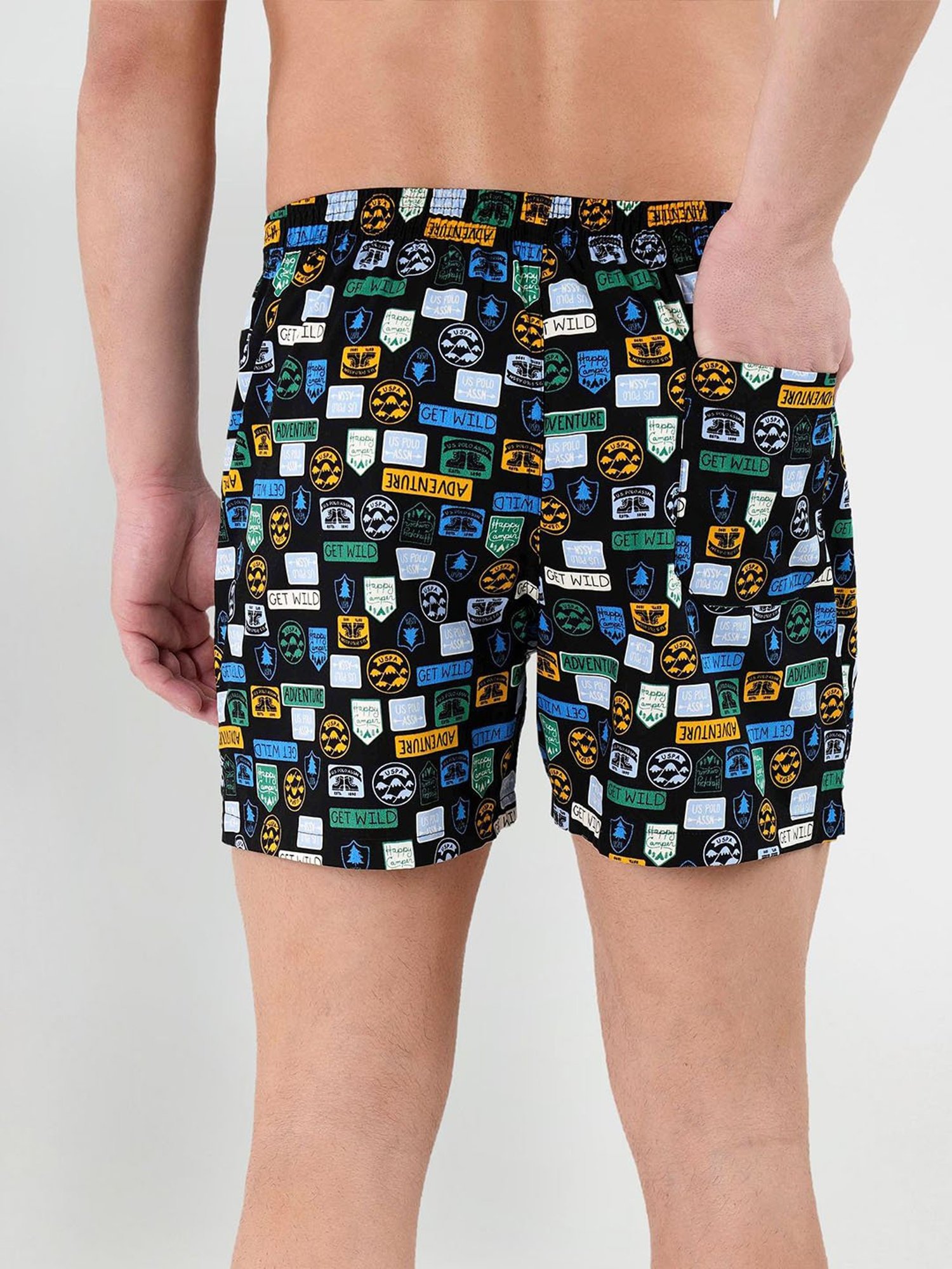U.S. Polo Assn. Black Printed Cotton Boxers