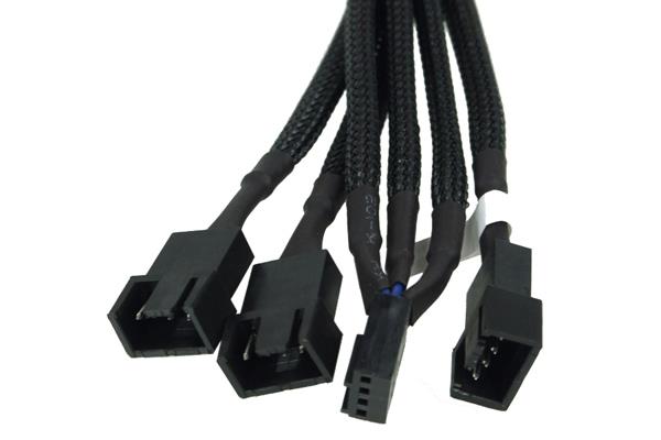 Phobya 4-Pin PWM to 3x 4-Pin PWM Cable - 30cm | Black (81098)