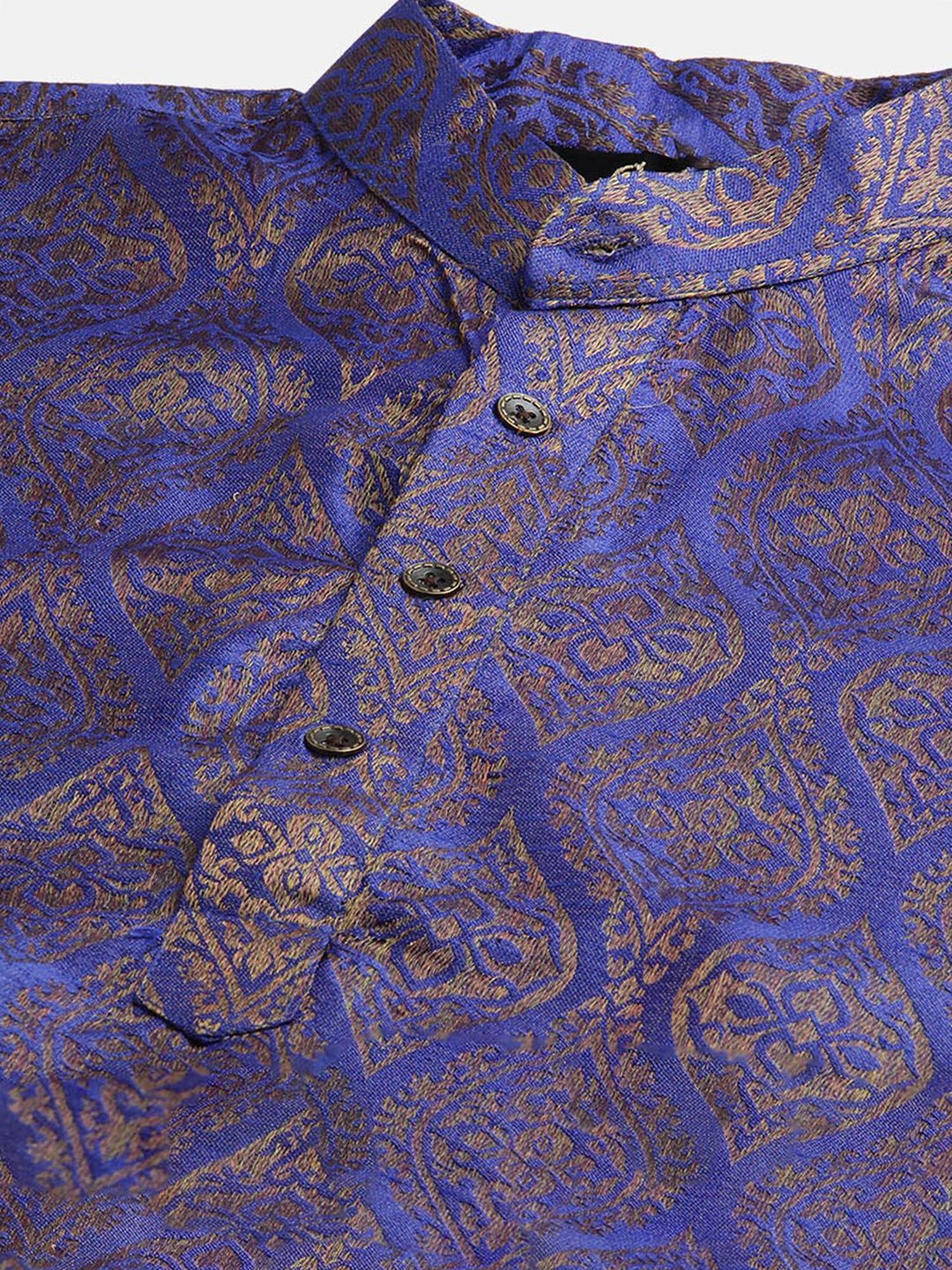 Sojanya Purple Regular Fit Self Pattern Kurta Set With Jacket