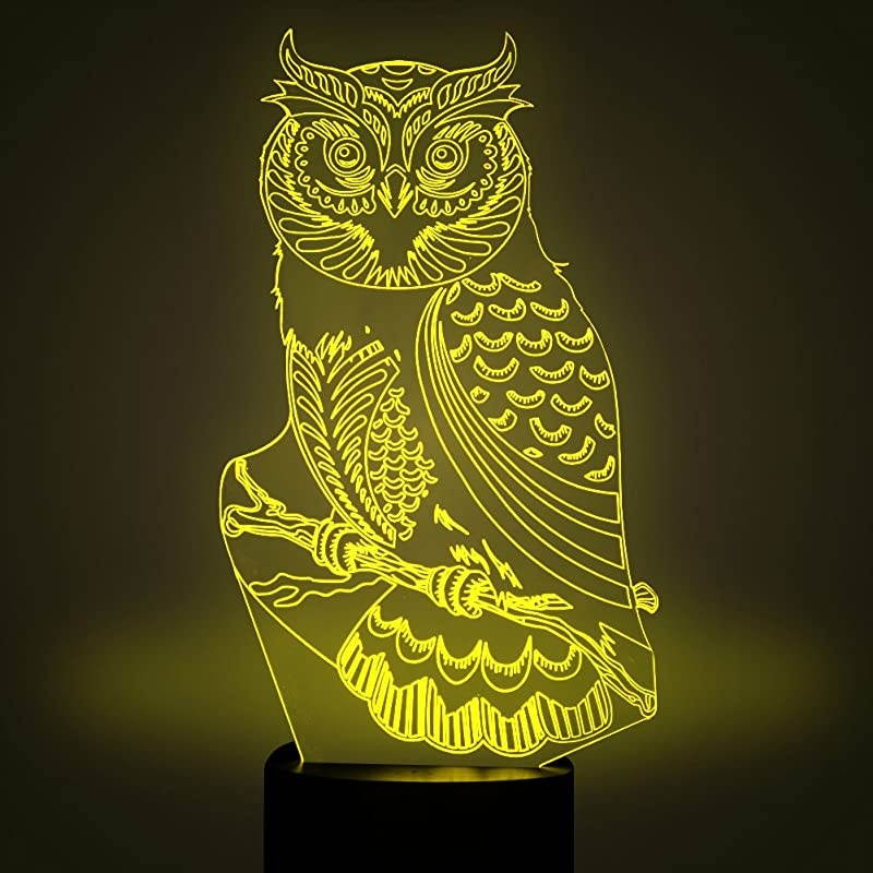 Night Light for Kids YKL World 3D Illusion Table Lamp Bed Room Decoration Lamps Touch Switch 7 Color Changing Toys Birthday Gifts for Boys Girls Lover