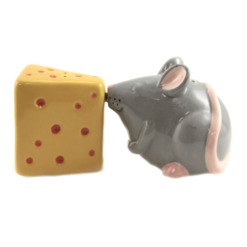 Tabletop 2.75" Mouse And Cheese Salt/Pepper Magnetic Pacific Trading  -  Salt And Pepper Shaker Sets