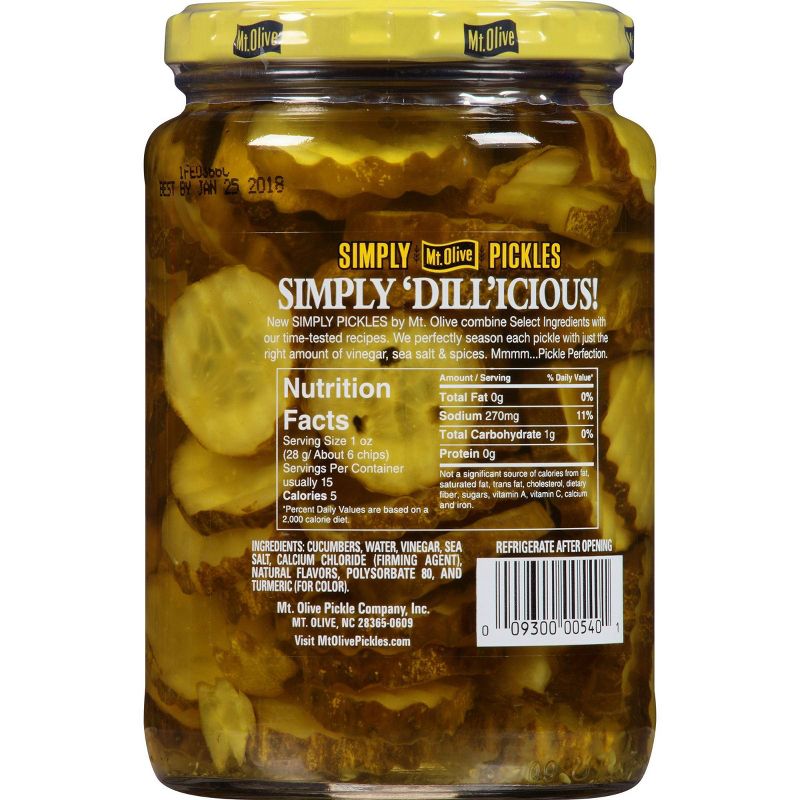Mt. Olive Simply Pickles Hamburger Dill Chips - 24 fl oz