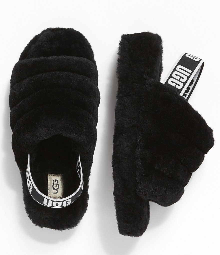UGG&reg; Logo Fluff Yeah Fur Slides