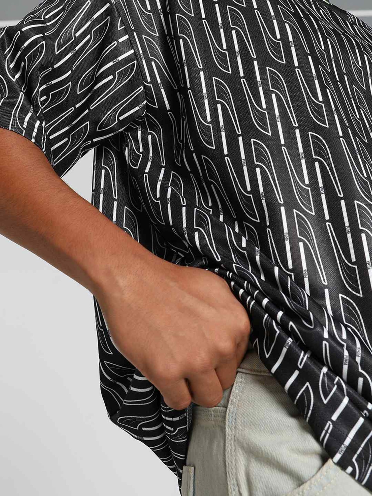 Puma Black Loose Fit Printed Jersey