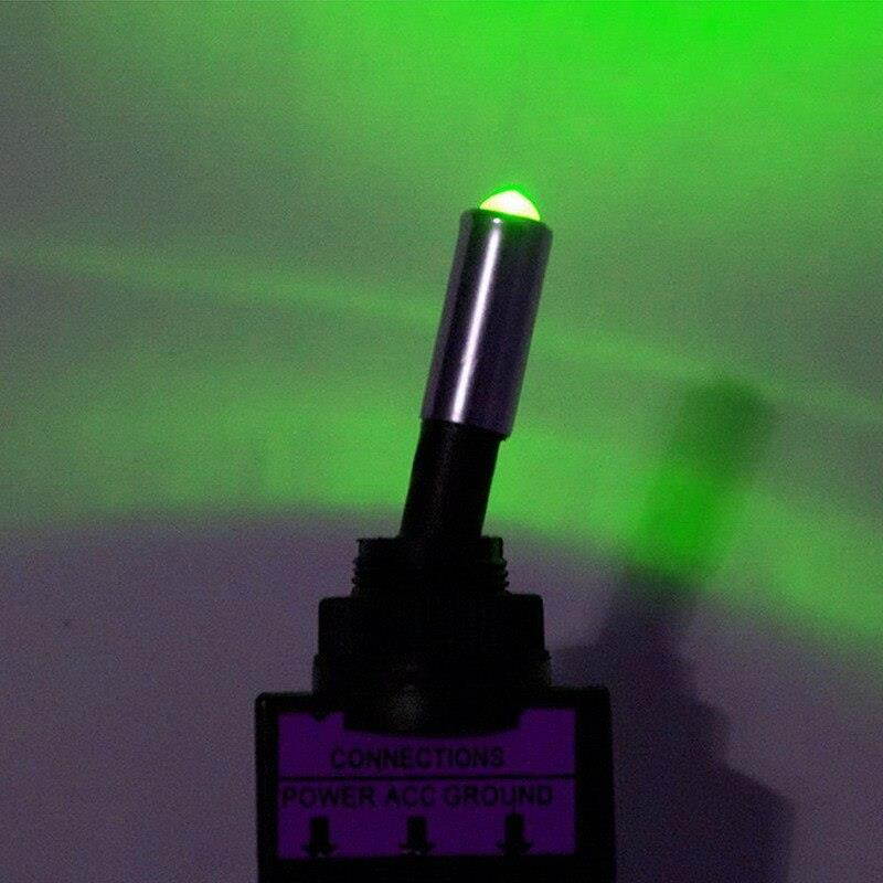 12V 20A Car Auto Green LED Light Toggle Rocker Switch 3Pin SPST ON/OFF Switches