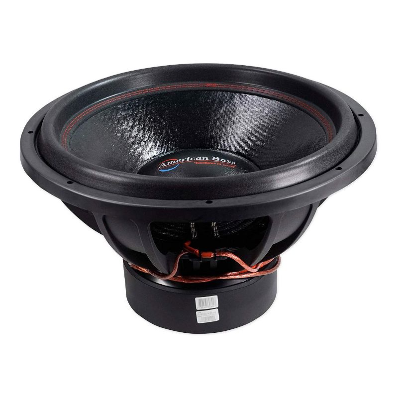 American Bass HD 18 D1 18 Inch Dual 1 Ohm Cast Basket Voice Coil 2000 Watt Subwoofer Speaker with 200 Ounce Magnet and Cooling Vents (2 Pack)