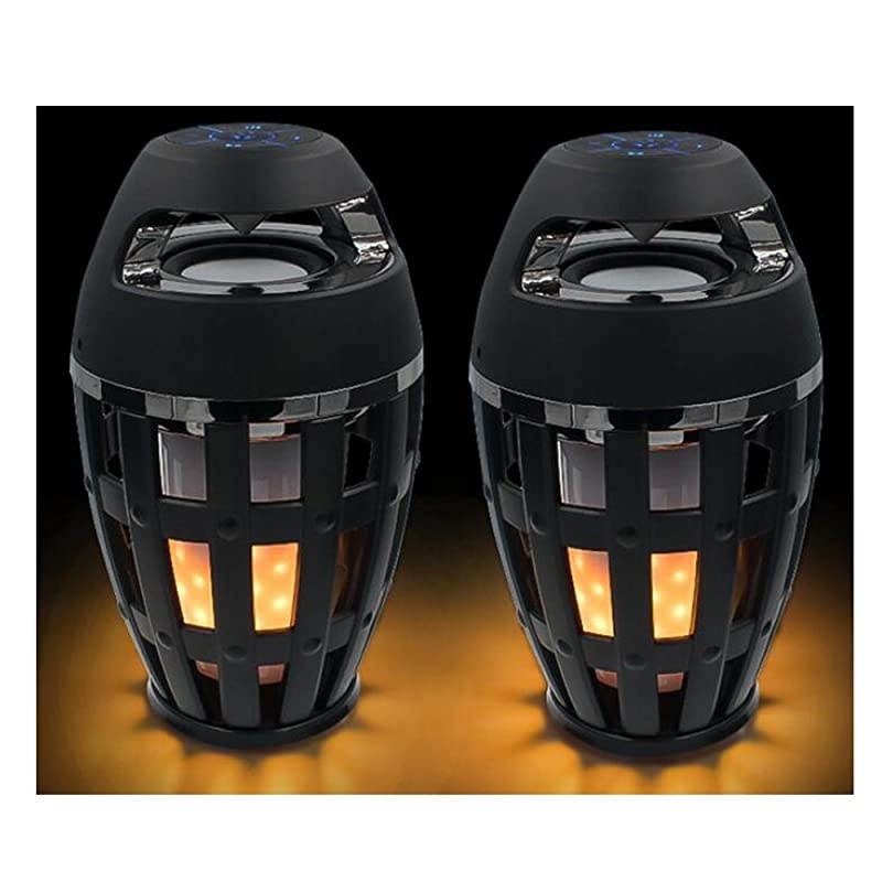 LED Flame Lamp Waterproof Bluetooth Speaker Wireless Stereo Bass Speaker Atmosphere Night Light for Party Home Camping Outdoor