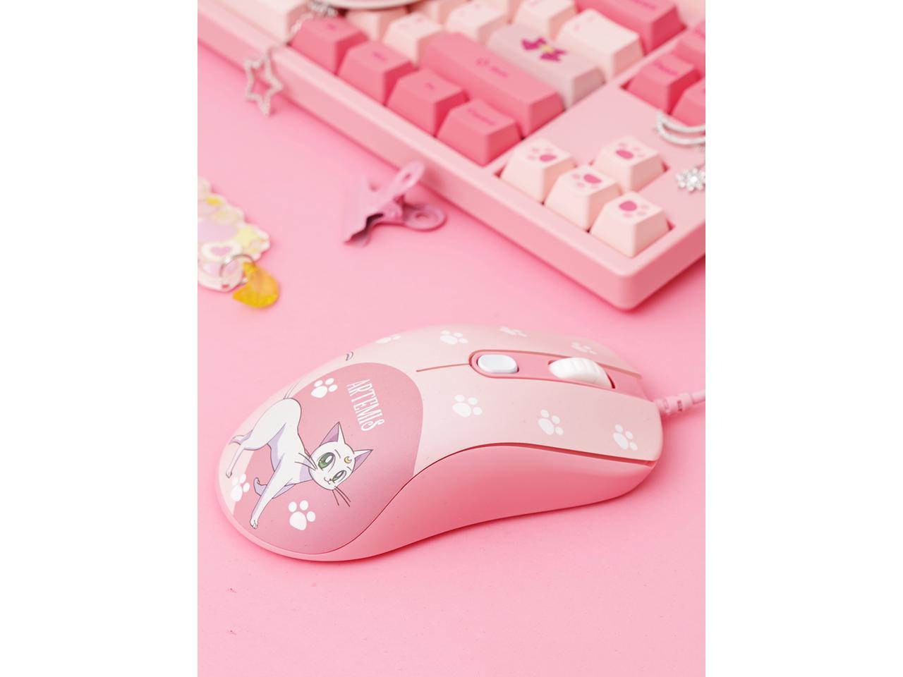 AG325 2500DPI 6 Programmable Buttons USB Wired Gaming Mouse Pixart PMW3325-Pink-Crystal-Artemis
