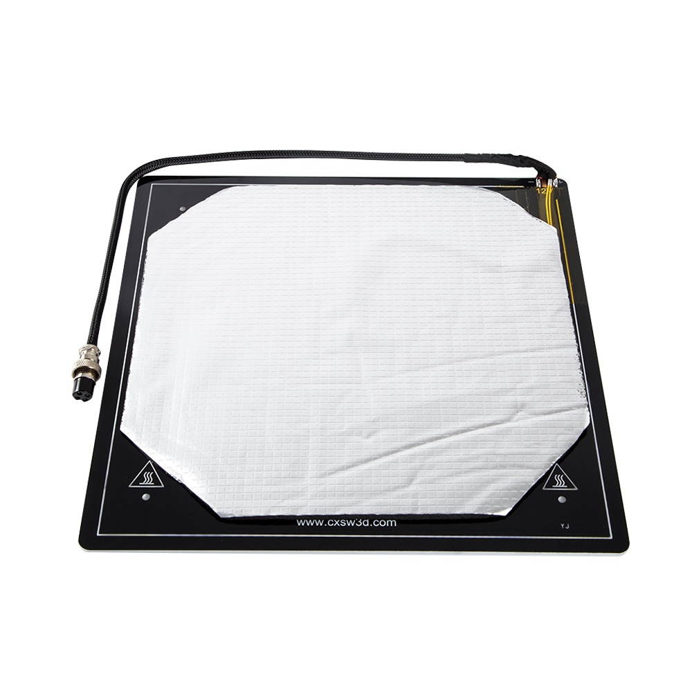 Creality 3D Heated Bed Platform Kit Aluminum Printing Build Plate Size 310*310mm Cable Installed Well with Thermal Insulator Cotton for CR-10/CR-10S 3D Printer