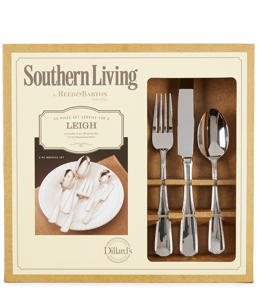 Southern Living Leigh 45-Piece Stainless Steel Flatware Set
