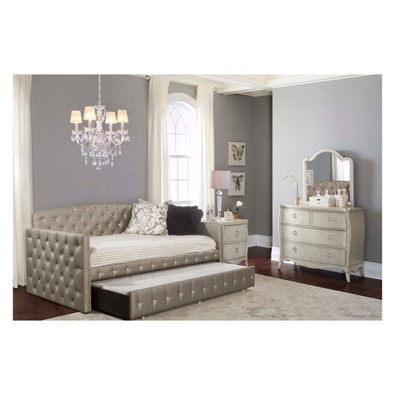 Jupiter Mid Tufted Platform Bed - Queen - Gray - Baxton Studio