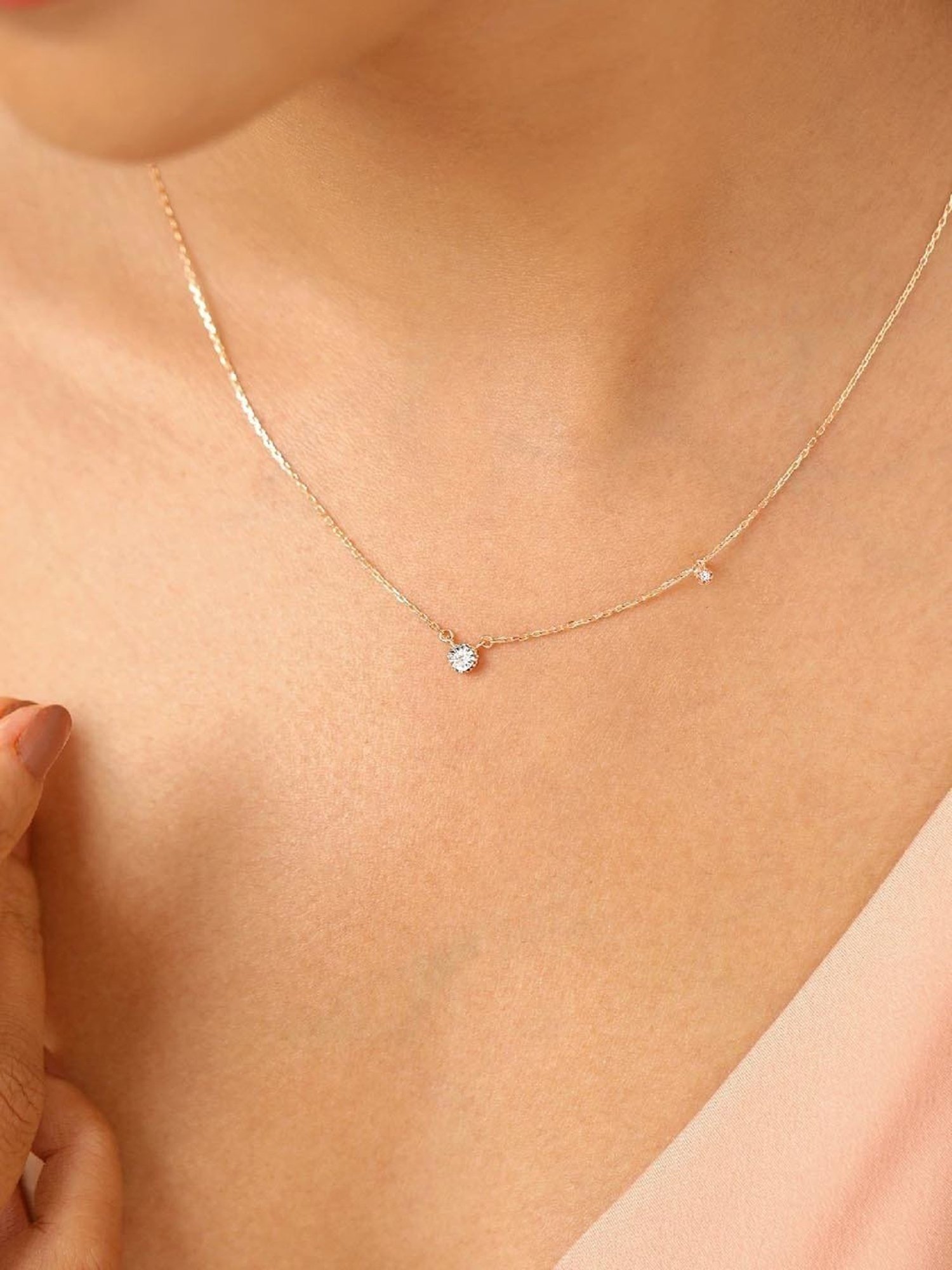 Mia by Tanishq Dual Radiance 18k Gold & Diamond Pendant with Chain