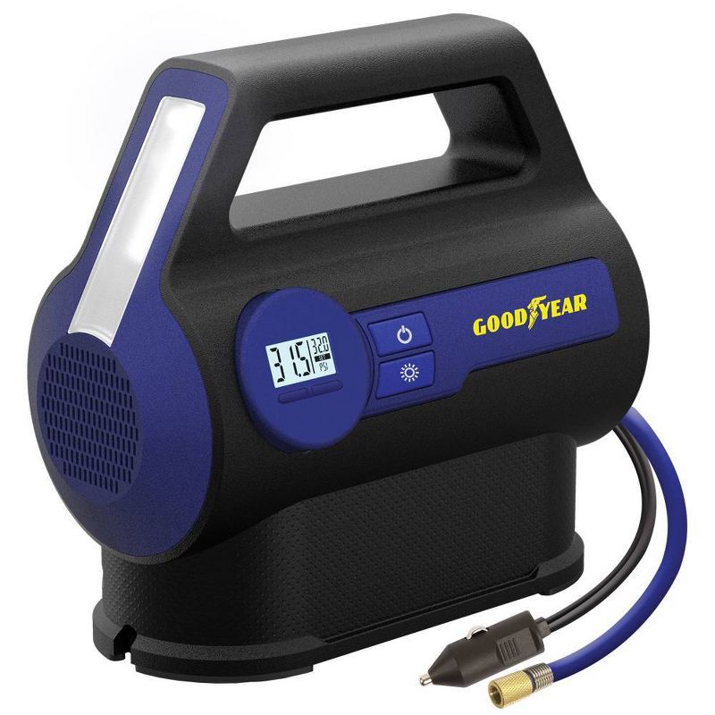 Goodyear Dual Flow 7min Flat to Full Tire Inflator and Air Compressor with Digital Display