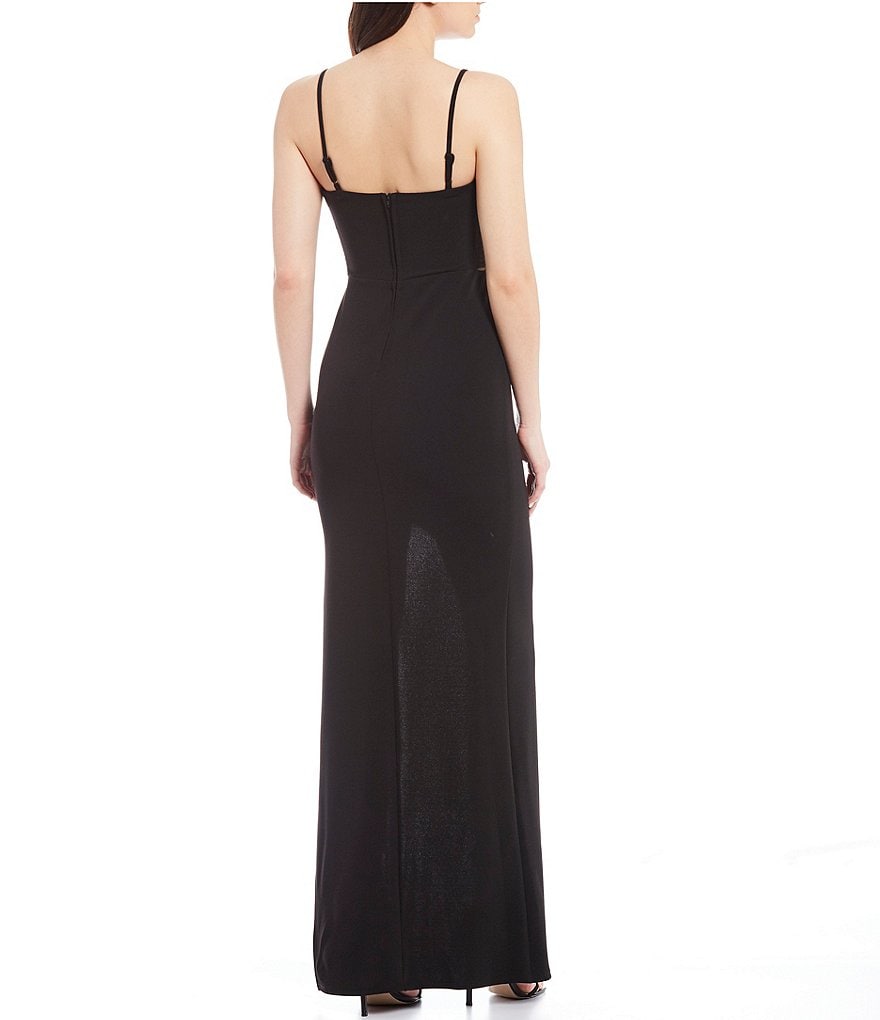 Jump Sleeveless Cowlneck Sheath Satin Dress